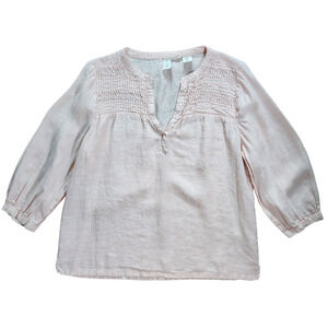 Joie peasant blouse linen light pink size L